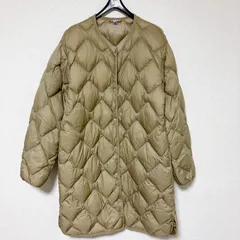 【ゆったりサイズ】ユニクロ UNIQLO ウルトラライトダウン リラックスコート レディース M カーキ クリーニング済
