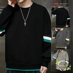 秋新作 新作 パーカー メンズ トレーナー 長袖 春秋 スウェット Tシャツ ゆったり クルーネック プルオーバー