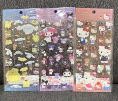 サンリオ クリアキャンディシール 3枚セット シナモロール ポムポムプリン マイメロ クロミ キティ ぷっくり シール デコ 未使用　正規品