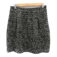 スピック&スパン Spick&Span ニットタイトスカート ミニ丈 ウール 38 黒 ブラック /YK15