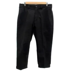 アーバンリサーチ URBAN RESEARCH テーパードパンツ 七分丈 ロールアップ L 黒 ブラック /HO38
