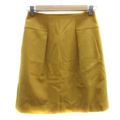 ボールジー BALLSEY トゥモローランド 台形スカート ミニ丈 無地 ウール 36 マスタードイエロー /YS8