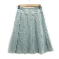 23区 オンワード樫山 プリーツスカート ミモレ丈 32 ライトグリーン 黄緑 /MS7