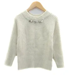 スナイデル snidel ニット カットソー リブ オフネック 七分袖 ビジュー F オフホワイト /HO17