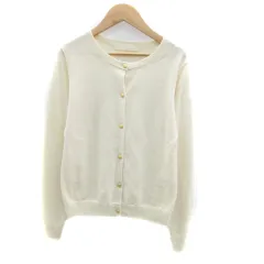 スローブ イエナ SLOBE IENA  ニットカーディガン ラウンドネック ミドル丈 ウール アイボリー /HO21