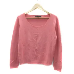 マーキュリーデュオ MERCURYDUO ニット カットソー 長袖 ラウンドネック 無地 F ピンク /YS25