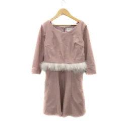 ジルバイジルスチュアート JILL by JILLSTUART ワンピース ミニ丈 七分袖 Vネック 無地 ウール混 S ピンク /YS31