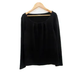 23区 オンワード樫山 ニット カットソー 長袖 ラウンドネック 38 ブラック 黒 /MS31