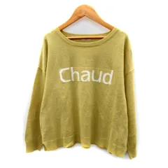 サマンサモスモス SM2 ニット カットソー 長袖 ラウンドネック オーバーサイズ ウール混 F 黄 イエロー /SY41