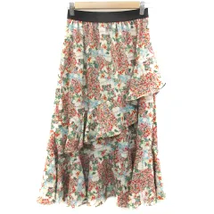 ロペピクニック ROPE Picnic フレアスカート ロング丈 花柄 マルチカラー 38 ベージュ /YM21