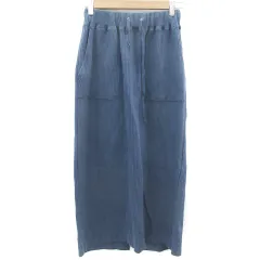 グローバルワーク GLOBAL WORK タイトスカート ロング丈 マキシ丈 ワッフル生地 L ネイビー 紺 /YM8