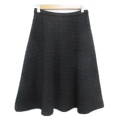 コラージュ ガリャルダガランテ COLLAGE GALLARDAGALANTE フレアスカート ミモレ丈 千鳥格子柄 0 黒 ブラック /FF45