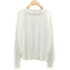 アズールバイマウジー AZUL by moussy AZUL basic ニット カットソー 長袖 クルーネック S オフホワイト 白 /YM9