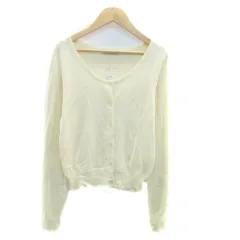 ミーア MIIA ニットカーディガン ラウンドネック ミドル丈 F アイボリー /HO30