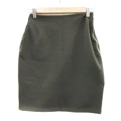 エモダ EMODA タイトスカート ひざ丈 無地 M モスグリーン /YS13
