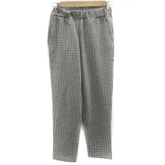 B&Y ユナイテッドアローズ BEAUTY&YOUTH ビューティー&ユース テーパードパンツ イージーパンツ アンクル丈 千鳥格子柄 S ベージュ /YM9