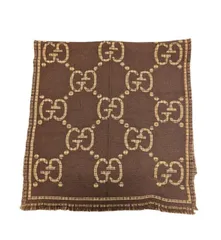 グッチ マフラー GGウール マフラー スカーフ チェック ブラウン リバーシブル 660025 GG柄 GGジャガード ジャンボGG メンズ レディース 男女兼用 GUCCI  