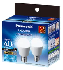 パナソニック ミニクリプトン型 LED電球 口金直径17mm 電球40W形相当 昼光色相当(4.0W) 小形電球・広配光タイプ 2個入 密閉器具対応 LDA4DGE17ESW2T 