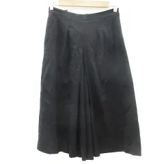 ナチュラルビューティーベーシック NATURAL BEAUTY BASIC ガウチョパンツ スカーチョ ワイドパンツ 七分丈 ウール混 M ブラック 黒 /YM18