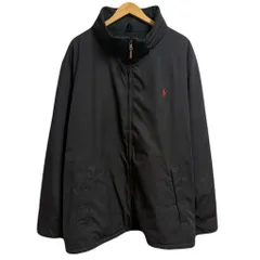 POLO RALPH LAUREN ポロ ラルフローレン ブルゾン ジャケット フリースライニング ワンポイントロゴ 刺繍 フルジップ ポケット付き 黒 ビッグサイズ 4XB No.L313