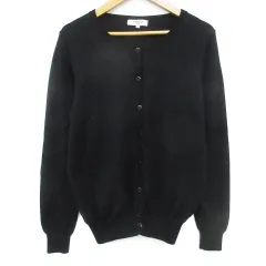 ナチュラルビューティーベーシック NATURAL BEAUTY BASIC ニットカーディガン ミドル丈 ウール 無地 M 黒 ブラック /FF32