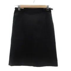 ナチュラルビューティー NATURAL BEAUTY フレアスカート ミモレ丈 M 黒 ブラック /HO43