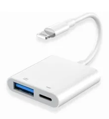 ★Lightning USB変換アダプター iPhoneライトニング変換USBアダプター2 in 1 usbライトニング変換双方向高速転送データ/写真/オーディオファイル/ビデオ転送/急速充電