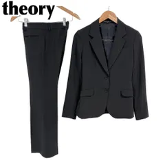 【美品】 theory レディースパンツスーツ 0 ブラック 無地