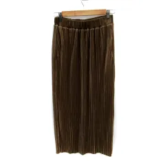 ローリーズファーム LOWRYS FARM プリーツスカート マキシ丈 ロング丈 F ブラウン 茶 /SM32