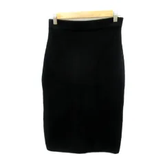 グリーンレーベルリラクシング ユナイテッドアローズ green label relaxing ニットスカート タイトスカート ミモレ丈 無地 ウール 黒 ブラック /SY14