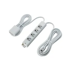 エレコム 電源タップ 手元スイッチ付き 抜け止めコンセント 4個口 3Pプラグ 3m グレー T-WRMT3430LG/RS [マグネット/雷ガード/手元スイッチ] [3m] [4個口]