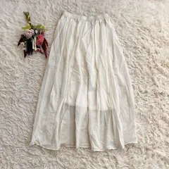 フォロワー限定お得なクーポン配布中！ 『LEPSIM』レプシィム ロングフレアスカート Aライン プリーツ ウエストゴム 裏地付き 透け感 白(F)