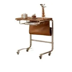 サイドテーブル キャスター付き 収納袋 おしゃれ 自由に移動 多機能コーヒーテーブル 便利 カラーバリエーション ホワイト ブラック ブラウン リビング ダイニング 寝室 ソファ脇 簡単移動 ストッパー付き