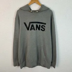 VANS ヴァンズ スウェットパーカー プルオーバー ビッグロゴ グレー XLサイズ メンズ 古着 ストリート