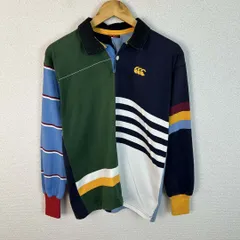 CANTERBURY OF NEW ZEALAND カンタベリー オブ ニュージーランド ラガーシャツ クレイジーパターン ロゴ刺繍 マルチカラー Mサイズ メンズ 古着 スポーツMIX アメカジ