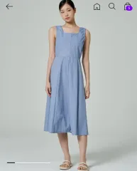 (新品) コットン ブルー ロング ONE PIECE