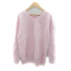 マーキュリーデュオ MERCURYDUO ニット セーター 長袖 Vネック 無地 アンゴラ混 F ピンク /SY37