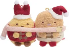 【中古】ぬいぐるみ えびふらいのしっぽ＆とんかつ(2020) なかよしてのりぬいぐるみ クリスマスver. 「すみっコぐらし」