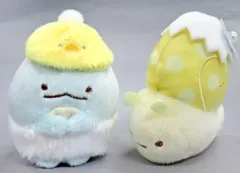 【中古】ぬいぐるみ とかげ(たぴよこ第4弾)＆にせつむり(たまご) てのりぬいぐるみ すみっコぐらしコレクション みんなでみんなでことりっコテーマ 「すみっコぐらし」 すみっコぐらしショップ限定