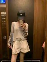 ゴージ カーディガン ブルーグレー