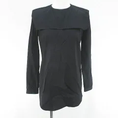 カルヴェン CARVEN 長袖 シャツ ブラウス 36 黒系 ブラック バックボタン 無地のサムネイル