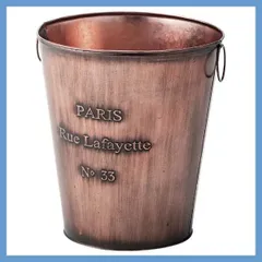 スチール製（粉体塗装）レトロデザインのマルチ収納（ダストボックス）「φ25×H29cm」（丸型）No.426／ブロンズ