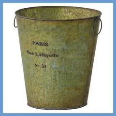 スチール製（粉体塗装）レトロデザインのマルチ収納（ダストボックス）「φ25×H29cm」（丸型）No.426／グリーン