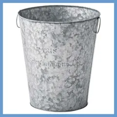 スチール製（粉体塗装）レトロデザインのマルチ収納（ダストボックス）「φ25×H29cm」（丸型）No.426／シルバー