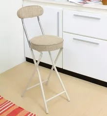 フォールディングハイチェアベージュ 折り畳み 座面高60cm PFC40F
