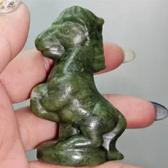 大きいサイズ✨2026年干支✨グリーンジェイド✨馬🐴カービング✨