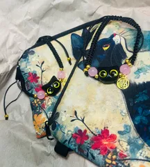 猫ペアミニポーチ＆猫ペアブレスレット