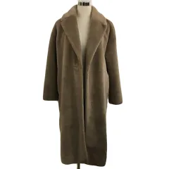 アングリッド UNGRID コート チェスター ロング ボア フェイクファー 前開き 無地 長袖 S 茶 ブラウン