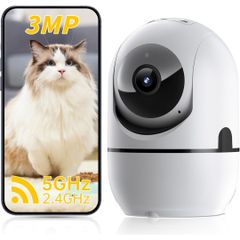 防犯カメラ ペットカメラ 300万画素 見守りカメラ 5G/2.4G WiFi対応 iPhone/Android 双方向通話 人体検知 動体検知 暗視機能