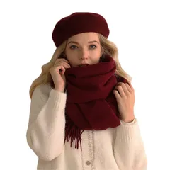 【新品】 [qingchenbeauty] マフラー レディース 無地 やわらかい ストール メンズ 温かい 軽い防寒 冷え対策 大判 男女兼用 春 秋 冬 用 パーティー 冷房対策 (ワインレッド) 1